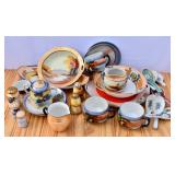 Tote of Japan Iridescent China. Marked and