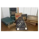 Old empty advertising boxes