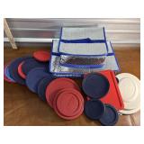 Pyrex, anchor hockey,  corning lids for mixing