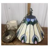 Tiffany style hanging lamp, light bulb