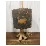 Deer hoof lamp- w/ shade *needs rewiring