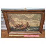 Sailboat print framed *money donated to Candor