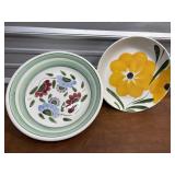 Beautiful large bowls stamped. Yellow flowered