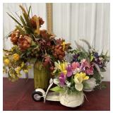 Faux floral arrangements