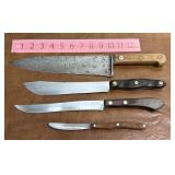 Vntg Knives. 1 Cutco, 1 onieda, 2 unknown