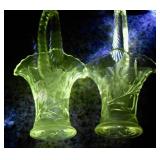 Pair of Glow Glass Baskets