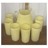 Yellow MCM drink set- pitcher, glasses