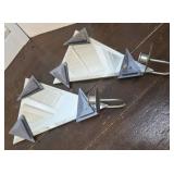 Pr art Deco mirror wall sconces - Smoky blue