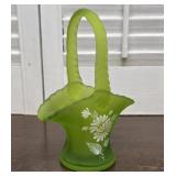 Small Green glass basket
