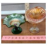 Carnival glass jack in a pulpit & Compote