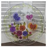 Beautiful Reverse Painted Recycled embossed Glass