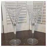 Pair of Waterford??? Palm Tree flutes - Very