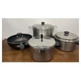 3 Pots With Lids & Deep Pan - Vollrath, etc