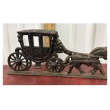 Cast iron horse drawn carriage door stop