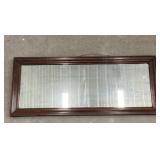 Wooden framed mirror approx. 30x12 *heavy