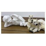 Angel and polar bear figurines