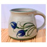 Artist Signed Salt Pottery Large Mug