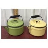 2 Enamel Tea kettles