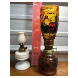 Adorable Small oil lamps. Milk glass and a