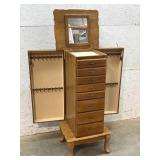 Powall Golden Oak Jewelry Armoire 18/15/41