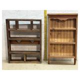 2 Pine Display Shelves