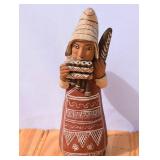 Folk Art Clay Candle Holder
