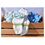 Wood crate of Vintage Boys Clothes & Shoes