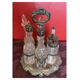 Antique 5 Pc Cruet Set
