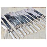 Antique Sterling Silver MOP Handle Knives