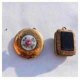Pair of Antique Victorian Lockets. 1 As-Is