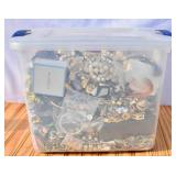 Tote of over 40 lbs costume jewelry. Vintage to