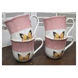 Set 4 Lenox butterfly coffee mugs