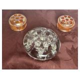 Vintage Glass Floral Flower Frogs