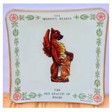 The Red Dragon of Wales Glass Dish-Deco 1950