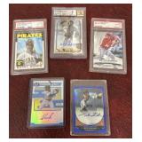 Signed and graded baseball cards