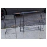 Mid Century Modern Atomic Welded Wire Stands the
