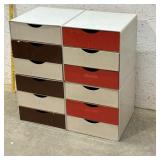 70ï¿½s Plastic Cubes w/ Drawers - double section