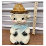 Farmer pig cookie jar *hairline and chip in