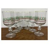 Christmas glasses with bow stems