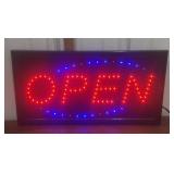 Open sign- lights up