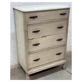 Painted 4 Drawer Dresser- some veneer damage /