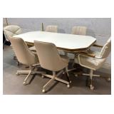 80s Dining Table w/ 6 swivel Chairs  71/3630