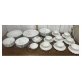 Meito China- pretty blue floral plates, bowls,