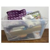 End of consignment- lidless tote full of random