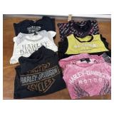 3 Harley Davidson tshirts and 3 tank tops sizes M