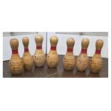 Mini wooden bowling pins - early birds