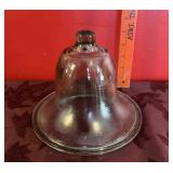 Vintage Green Glass Garden Cloche Bell Jar Dome