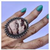 Coffee Jasper - German Silver Ring