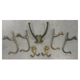 Brass coat hooks- horses, ducks