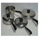 Vintage REVERE Ware Copper Clad 2 Skillets 8" & 6